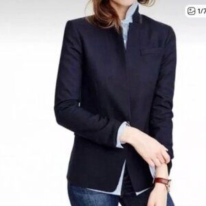 J. Crew Regent Navy Wool Blazer Jacket Size 6 Contrast Color Under Collar NWT